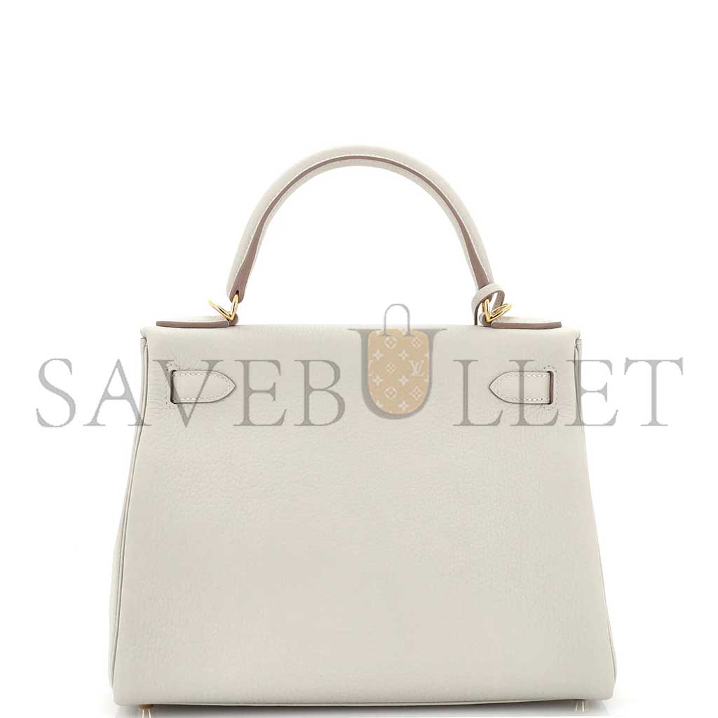 HERMÈS MASTER KELLY 28 HANDBAG MUSHROOM TOGO WITH GOLD HARDWARE (28*22*10cm)